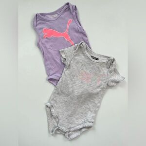 Puma Infant Bodysuit Duo - Purple and Light Gray
